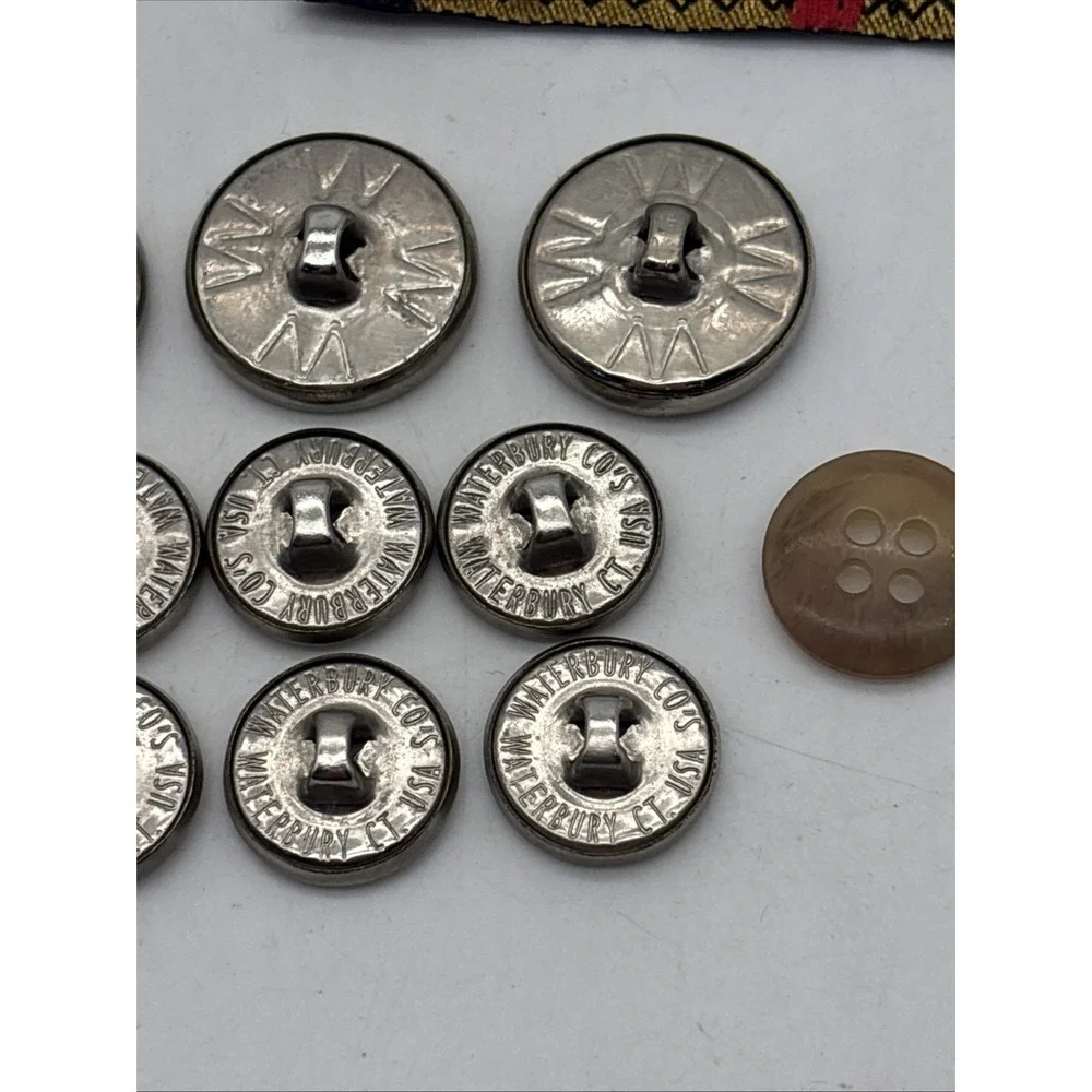Tommy Hilfiger Blazer Button Set 11 Silver Coat Of Arms Logo Waterbury 1 Plastic